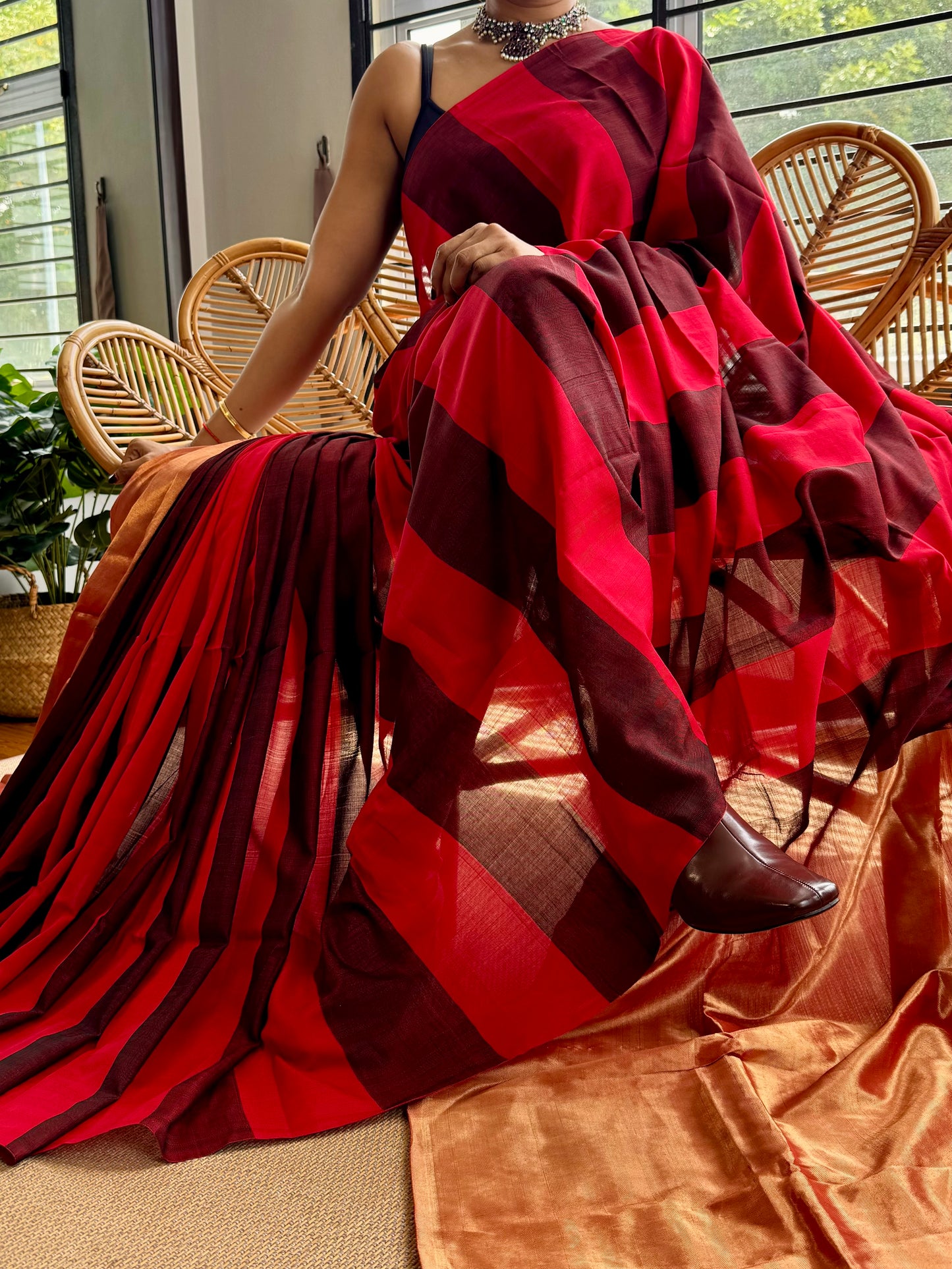 4 pedal loom Maheswar silk cotton saree