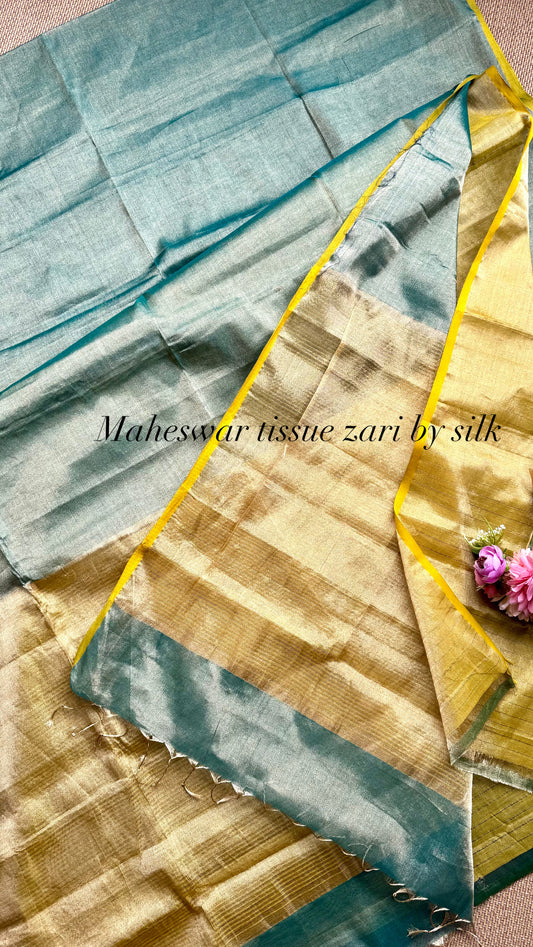 Pure Handloom Maheswar Tissue Zari Silk saree