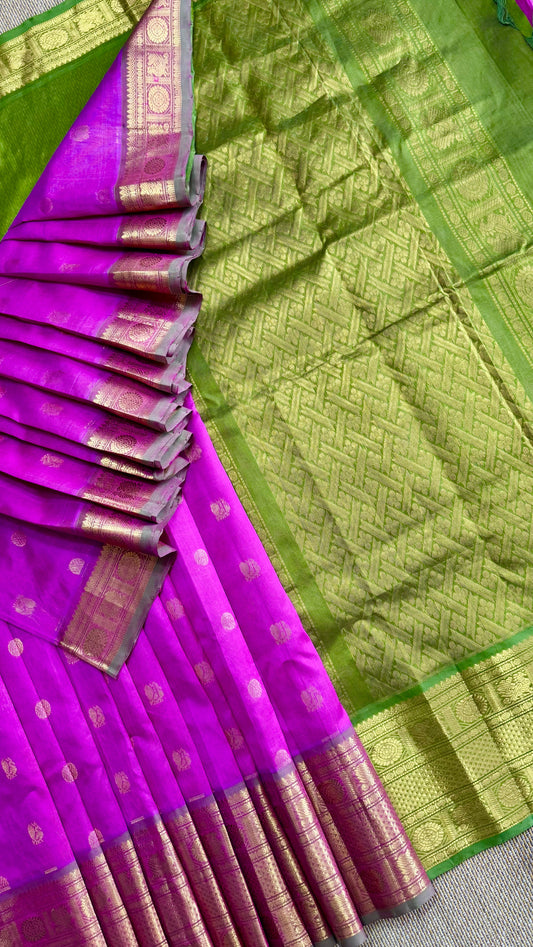 Pure Handloom Kanchipuram Silk Cotton saree