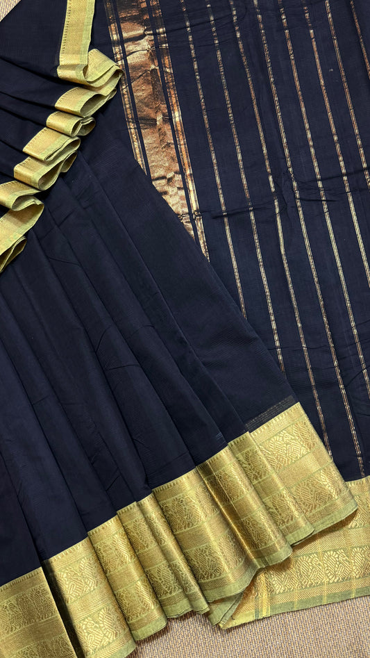 Handloom Mangalagiri cotton saree with kanchi bordee