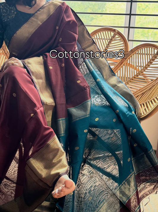 Pure Handloom Maheswar Silk Cotton Saree