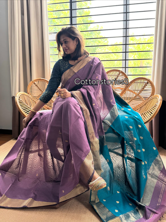 Pure Handloom Maheswar Silk Cotton Saree