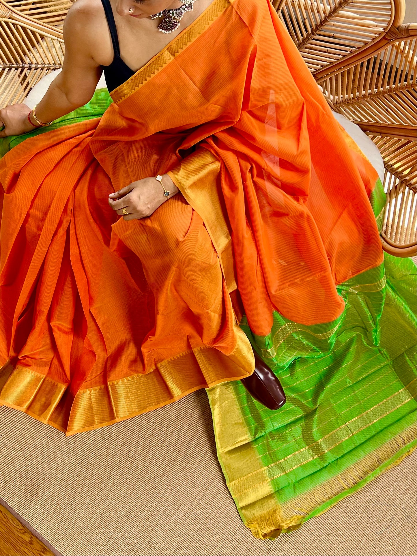 Pure Handloom Mangalagiri Pattu by cotton saree