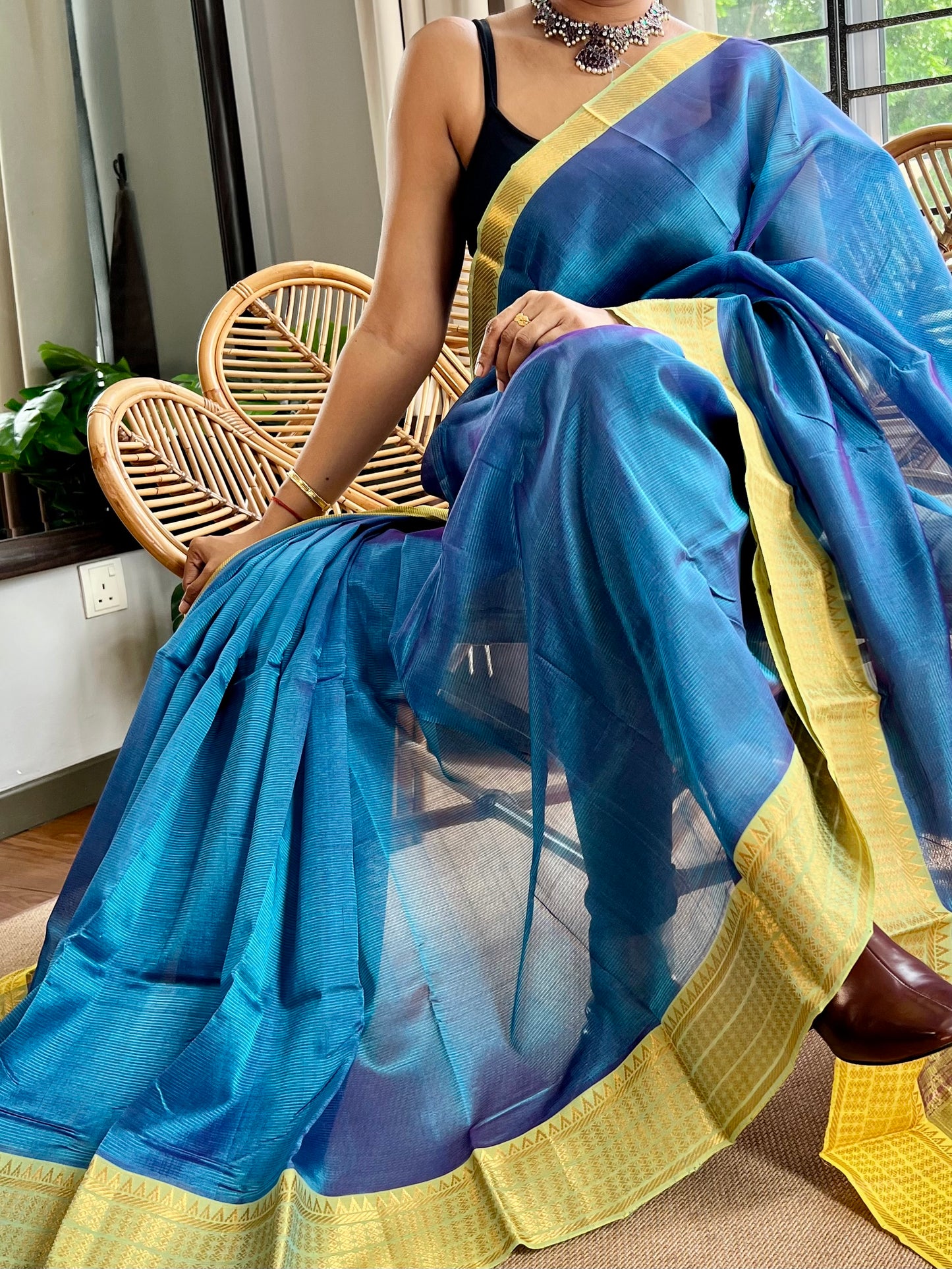 Pure Handloom Mangalagiri Pattu by cotton saree