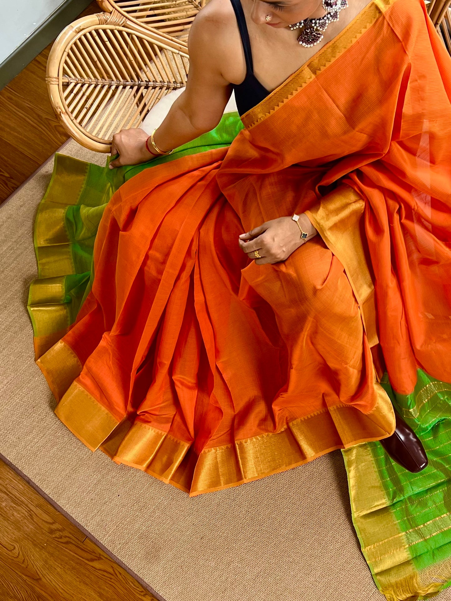 Pure Handloom Mangalagiri Pattu by cotton saree