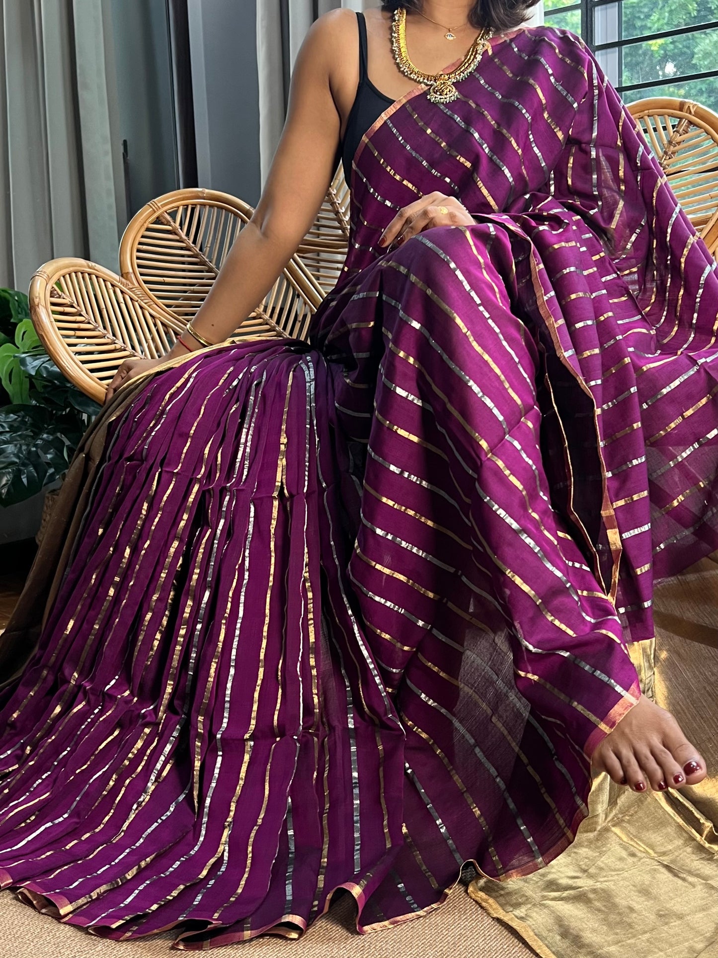 4 pedal loom Maheswar silk cotton saree