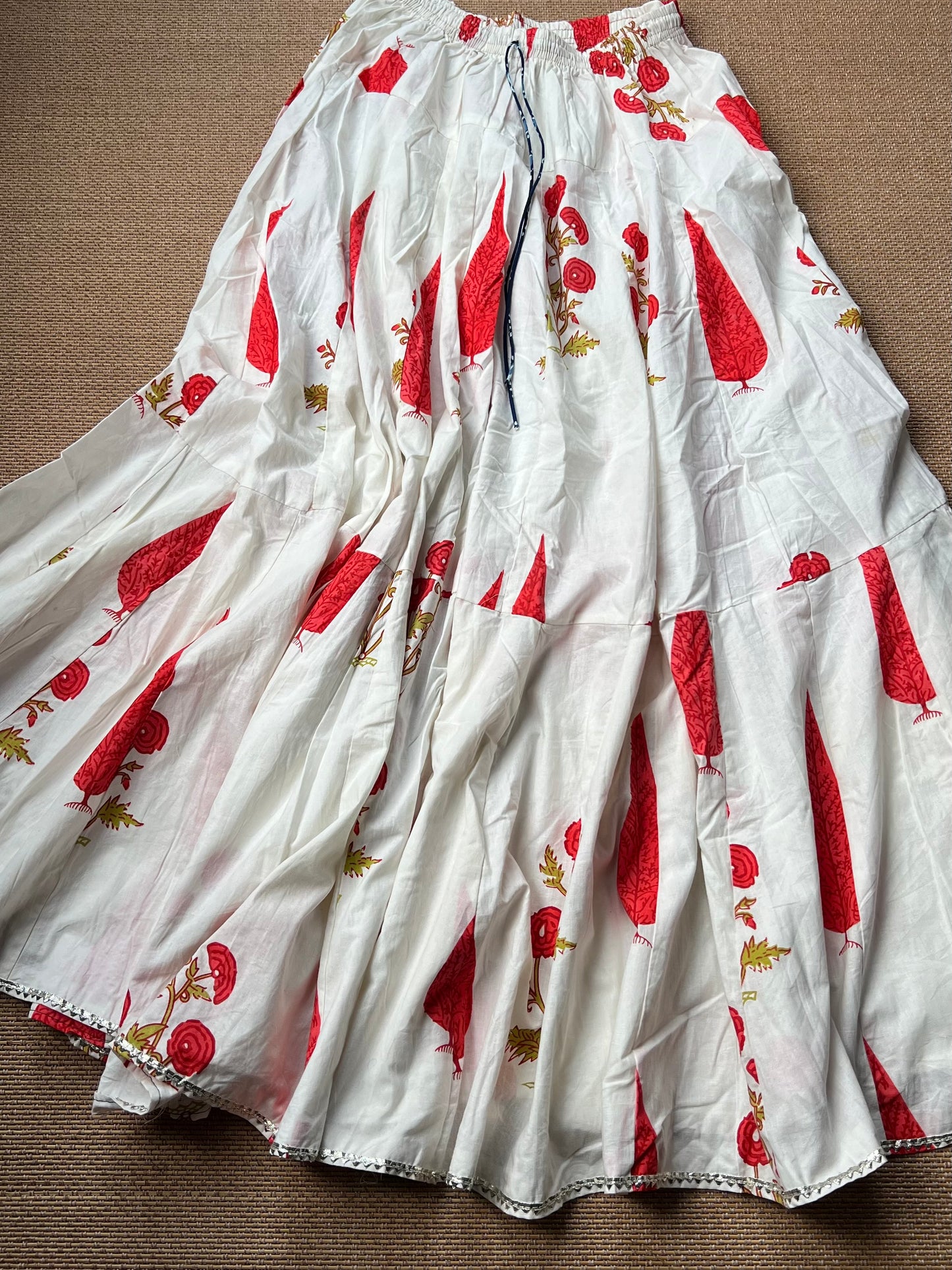 Printed cotton skirt