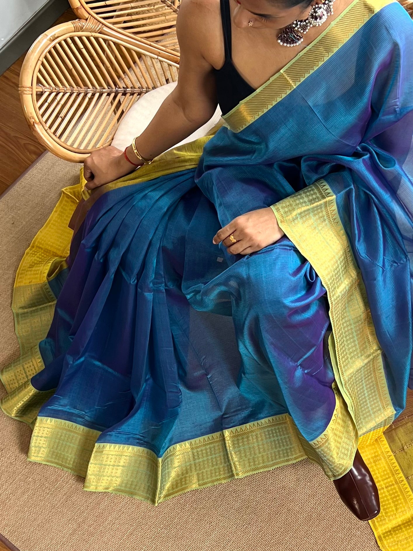 Pure Handloom Mangalagiri Pattu by cotton saree
