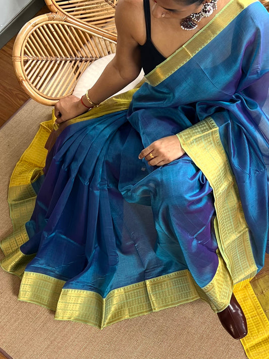Pure Handloom Mangalagiri Pattu by cotton saree