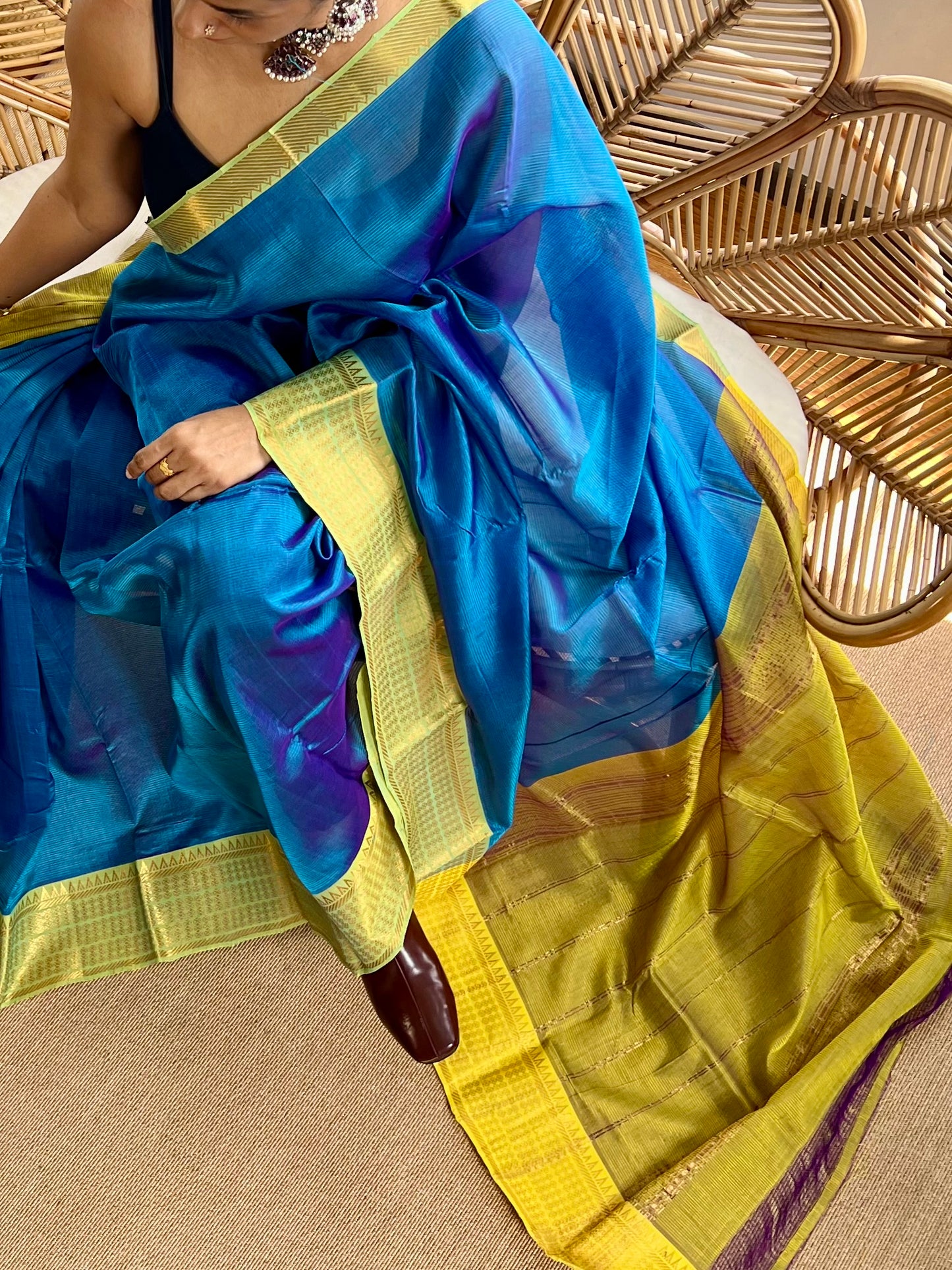 Pure Handloom Mangalagiri Pattu by cotton saree