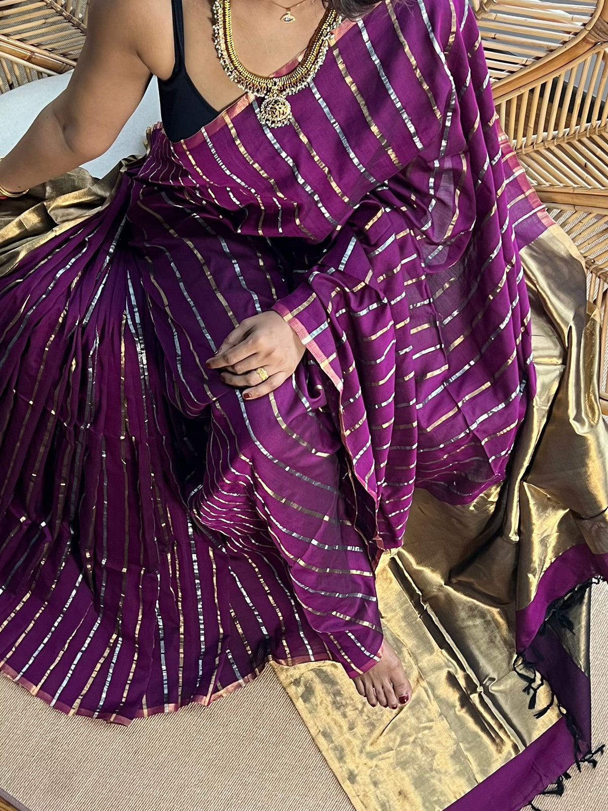 4 pedal loom Maheswar silk cotton saree
