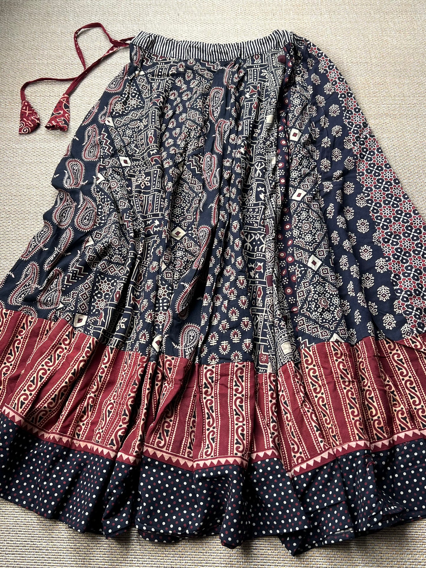 Ajrakh  flair Skirt