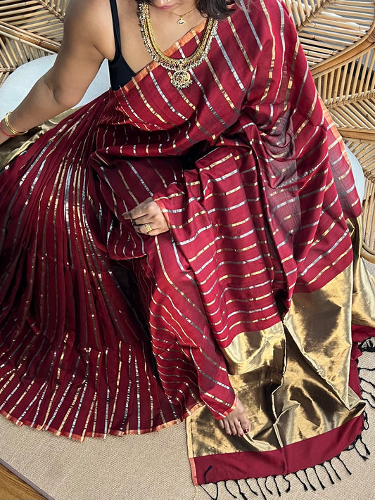 4 pedal loom Maheswar silk cotton saree