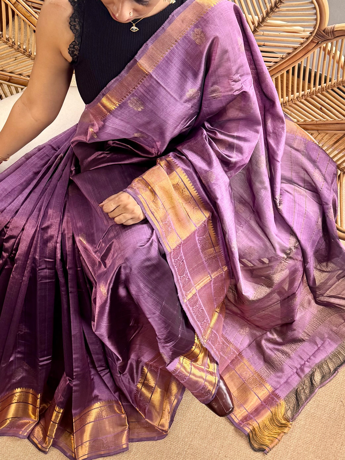 Pure Handloom Mangalagiri Pattu by cotton saree