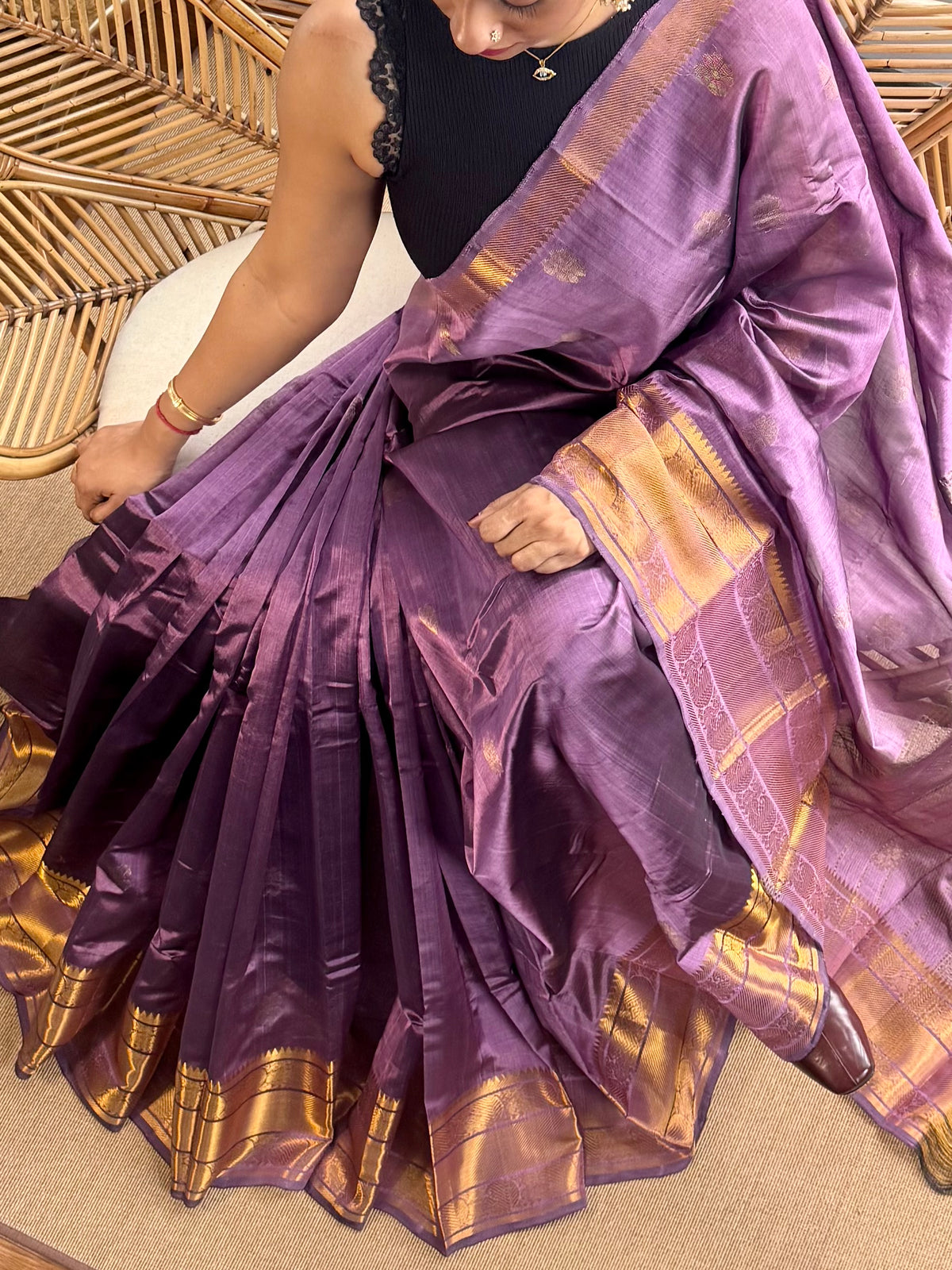 Pure Handloom Mangalagiri Pattu by cotton saree