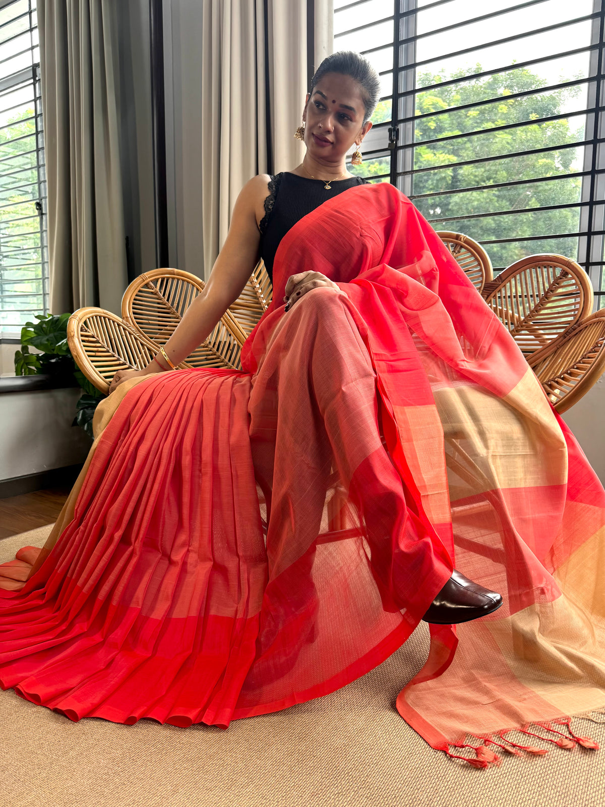 Pure Handloom Mangalagiri Pattu by cotton saree