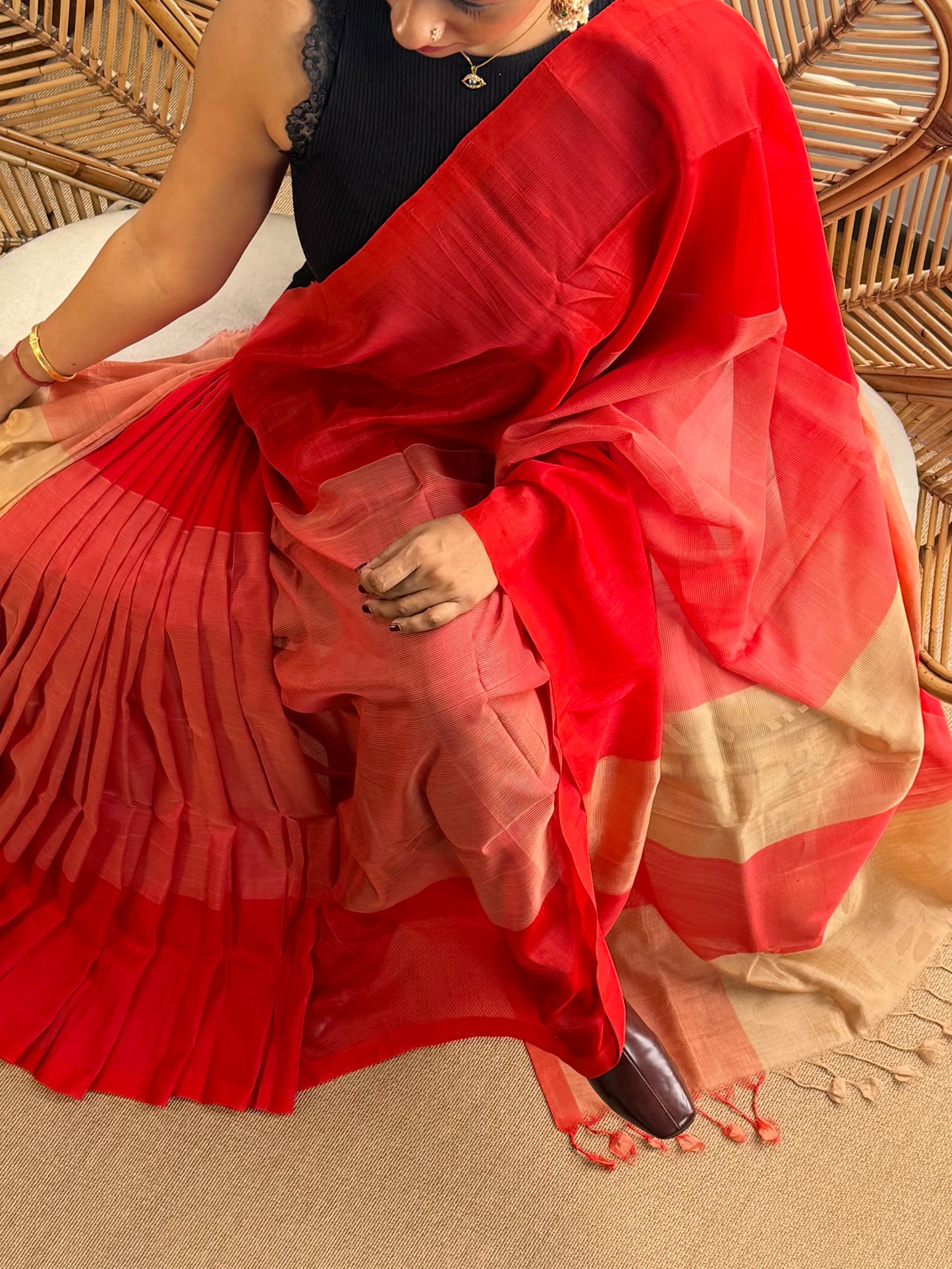 Pure Handloom Mangalagiri Pattu by cotton saree