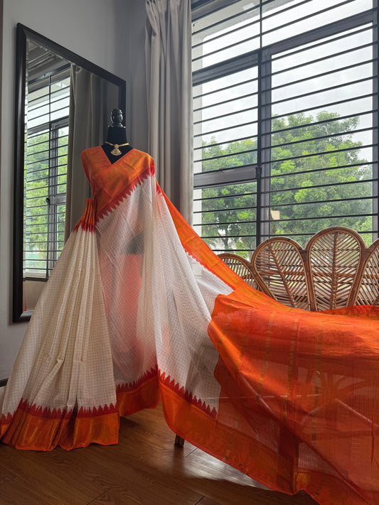 Sungudi zari kattam saree