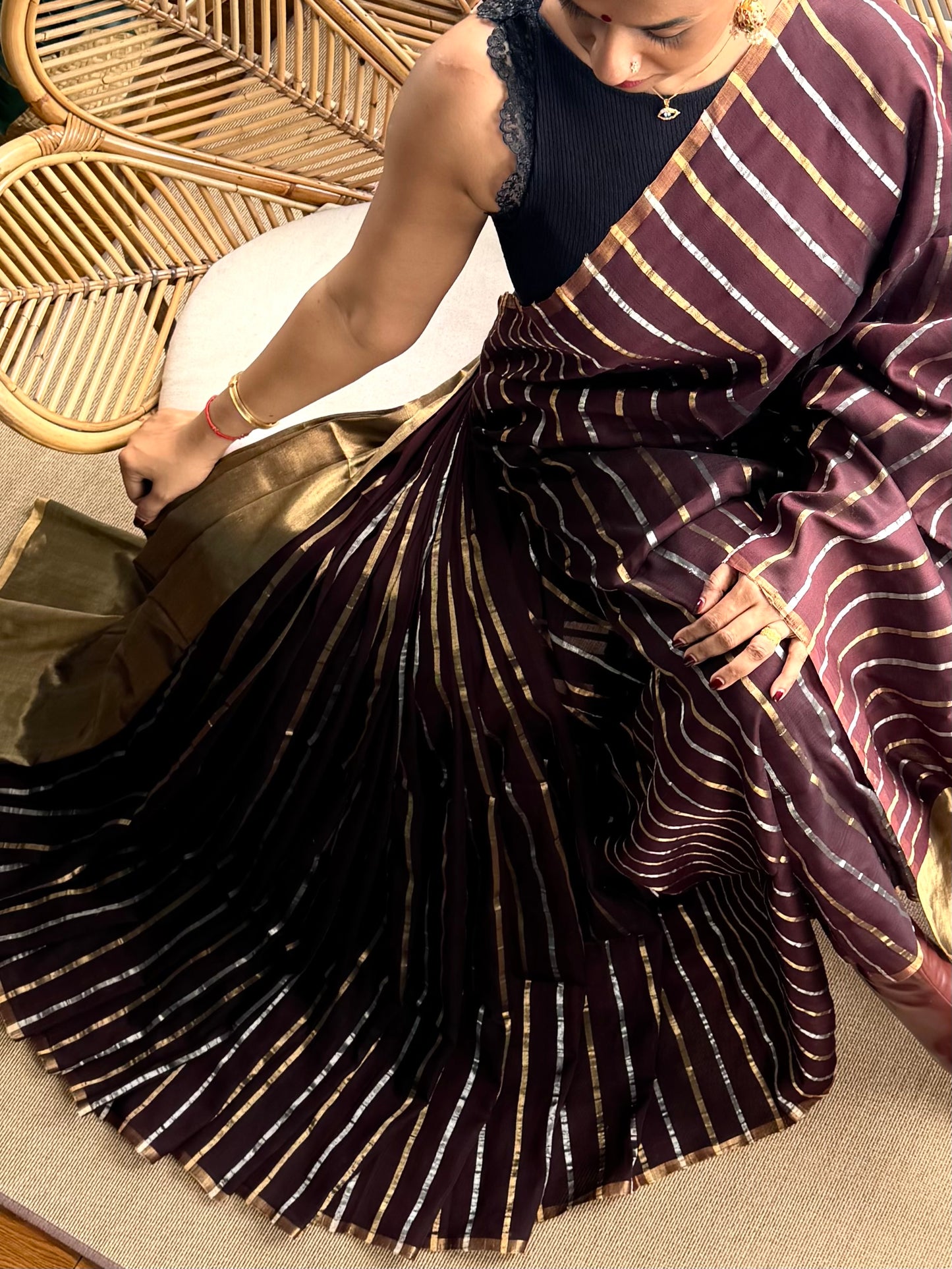 4 pedal loom Maheswar silk cotton saree