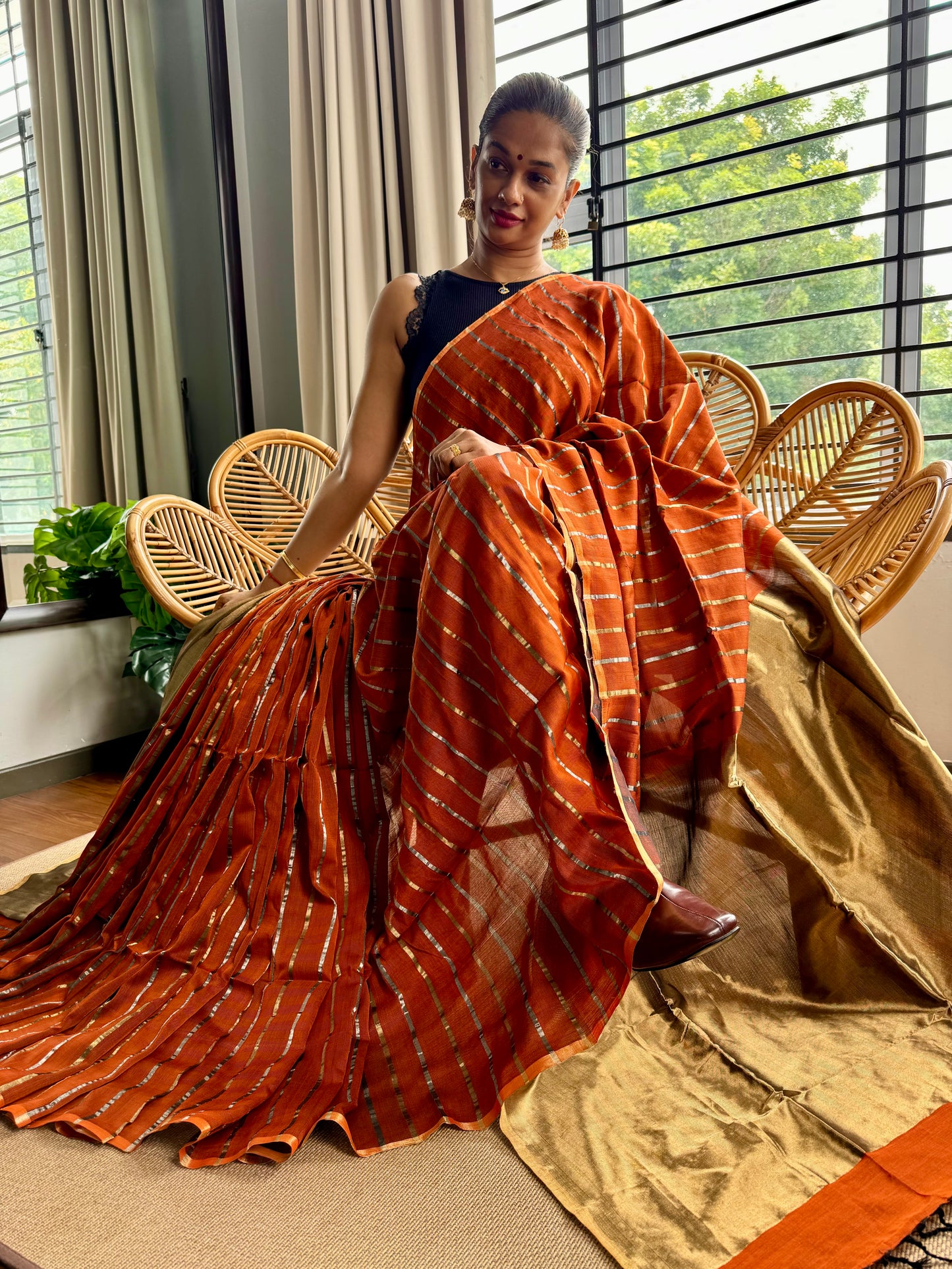 4 pedal loom Maheswar silk cotton saree