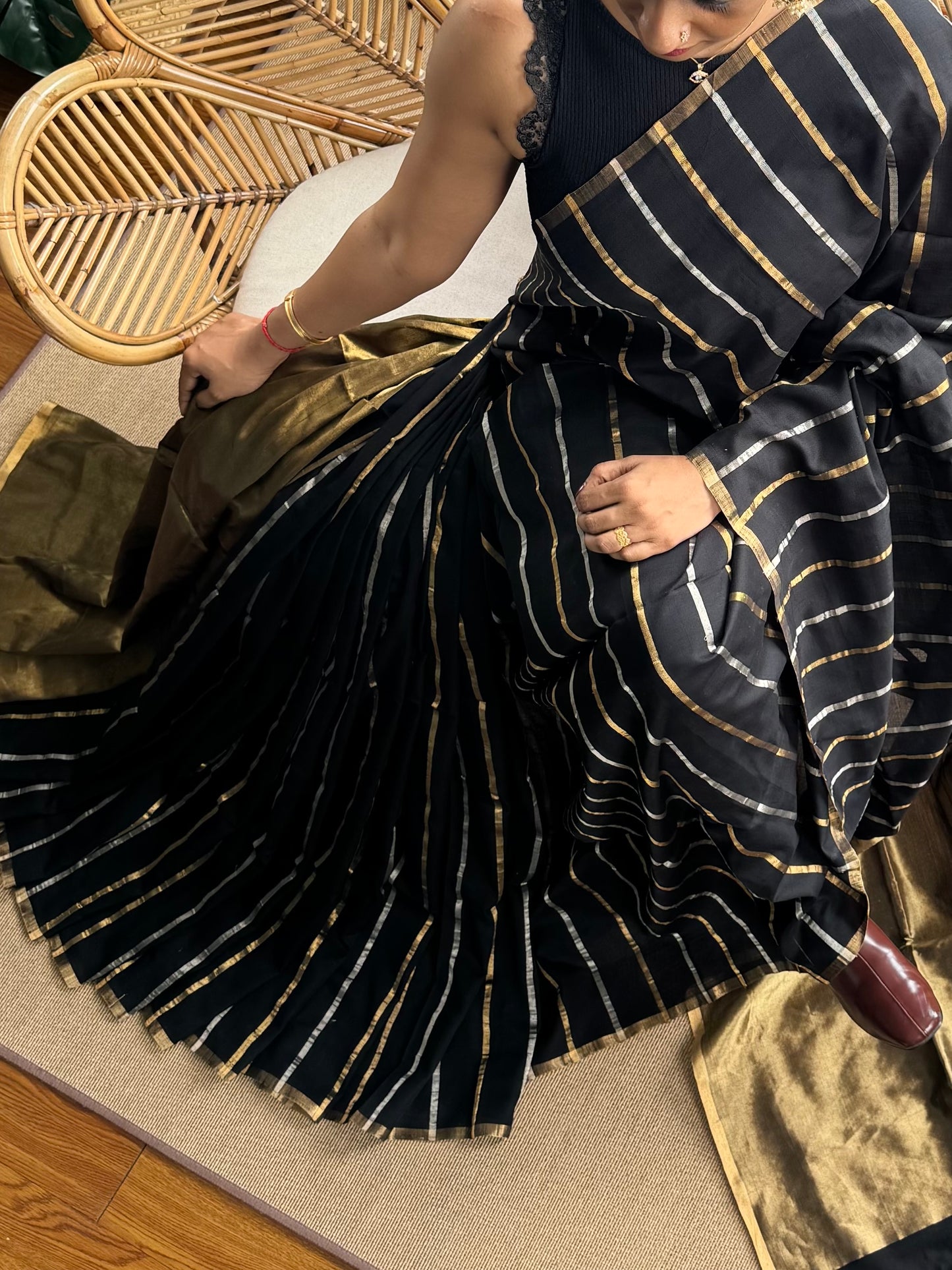 4 pedal loom Maheswar silk cotton saree