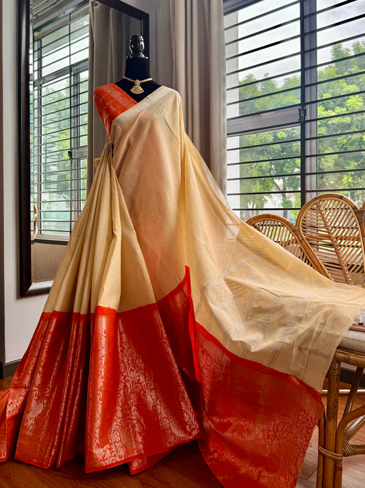 Yin yang Sungudi border saree