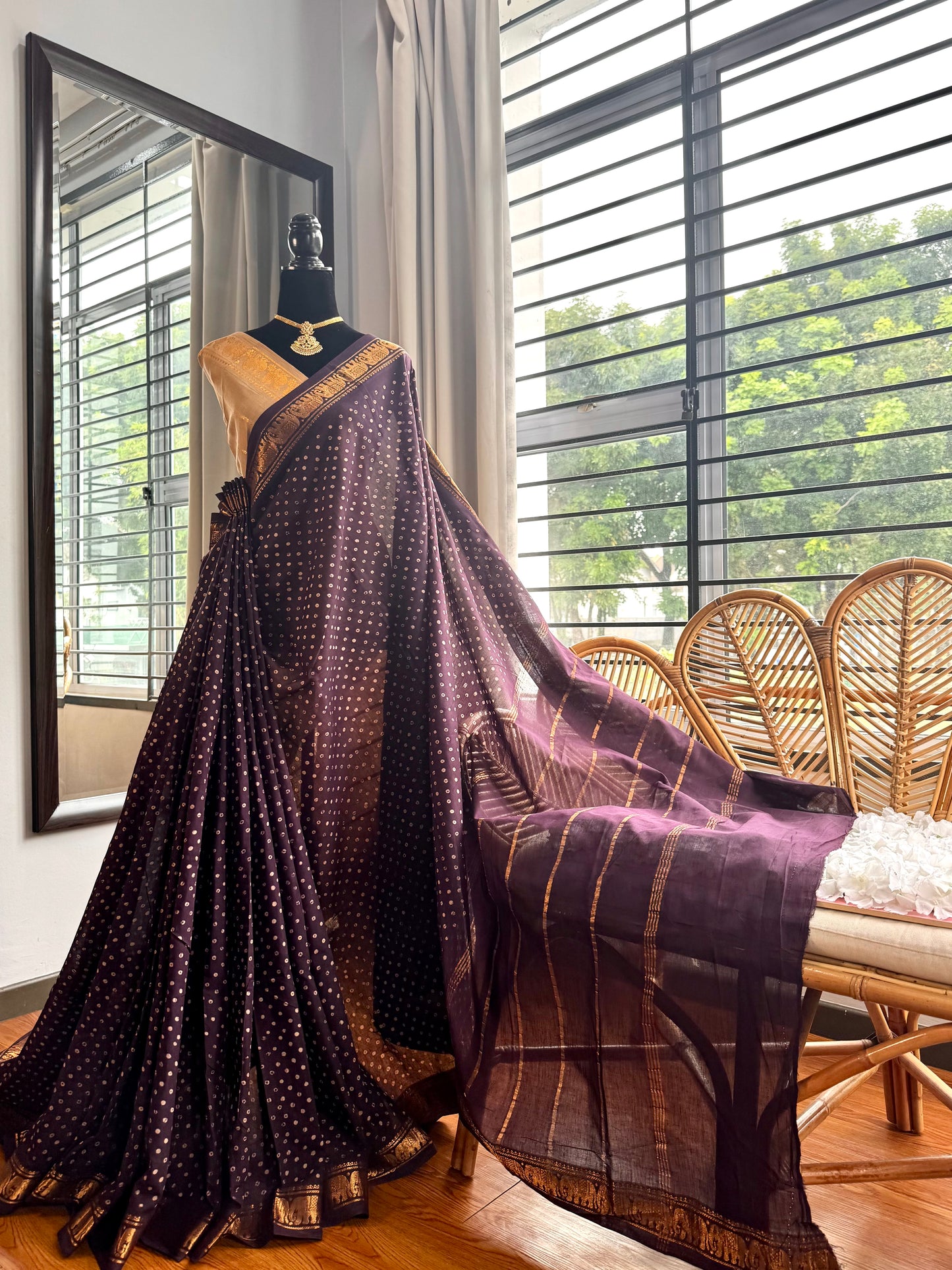 Sungudi cotton saree