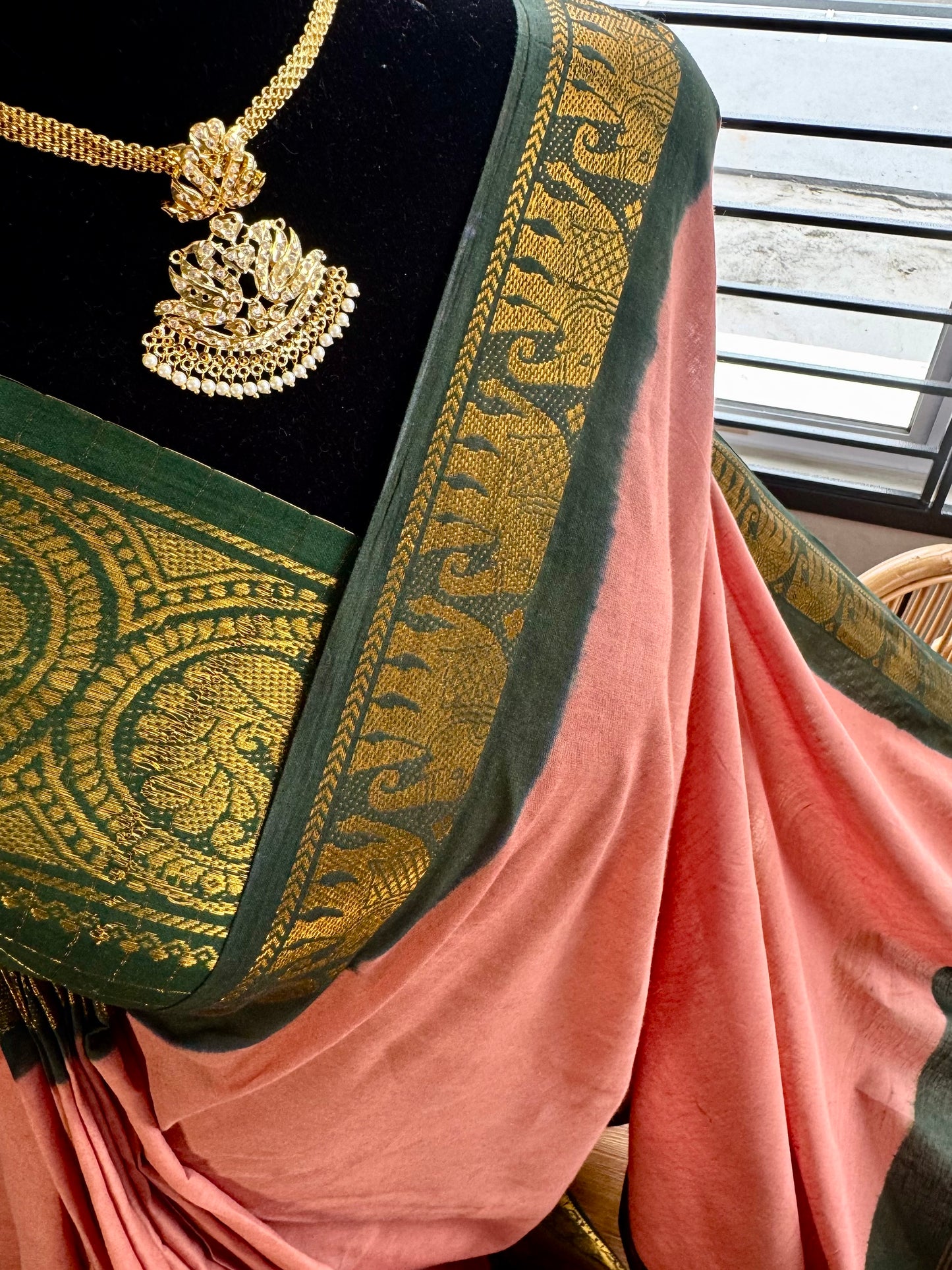 Sungudi long border saree