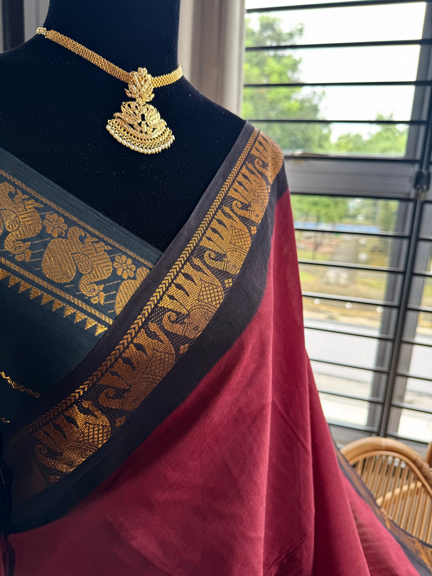 Sungudi long border saree