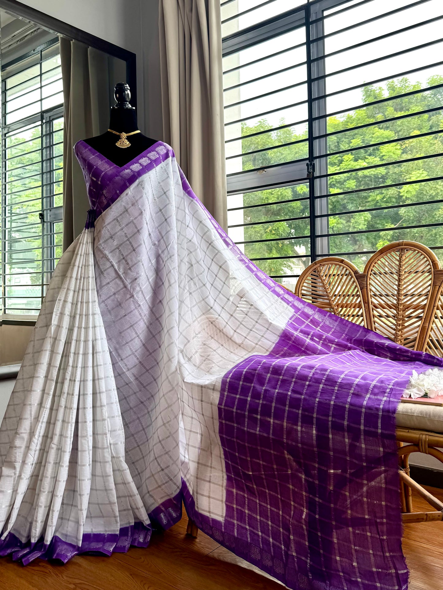 Sungudi cotton saree