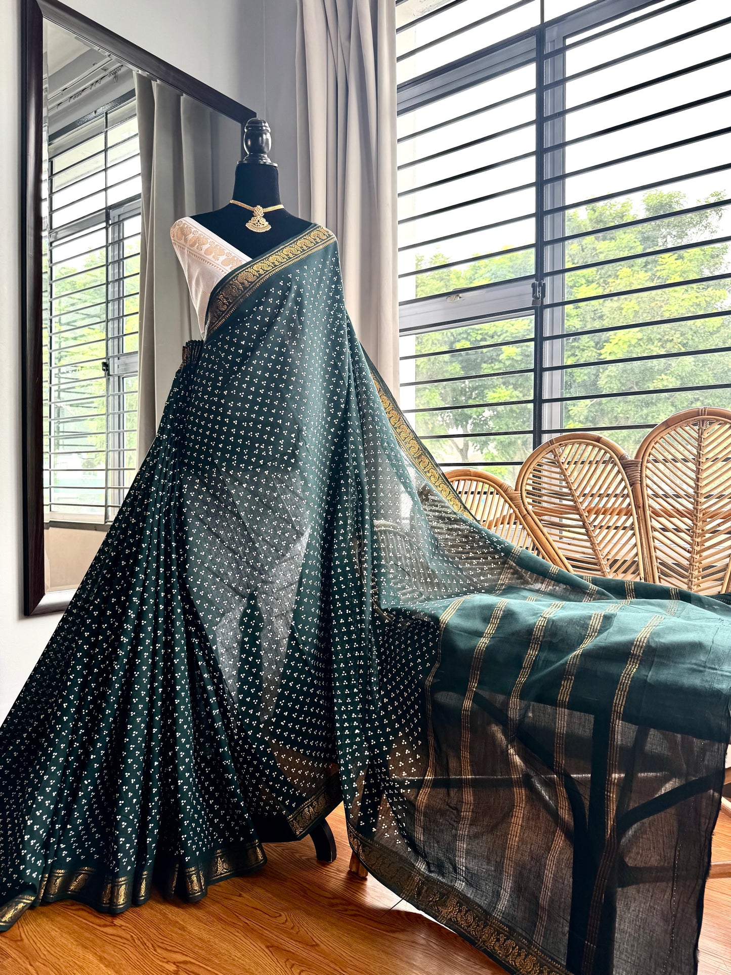 Sungudi cotton saree