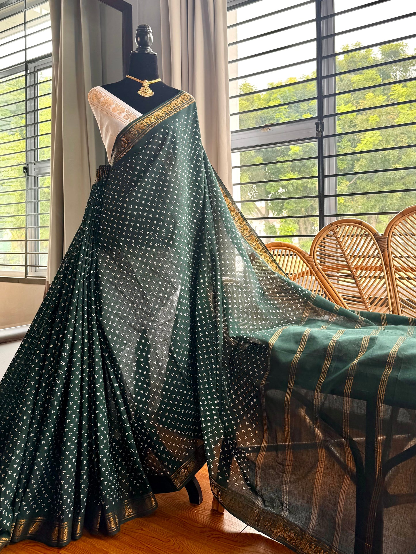 Sungudi cotton saree