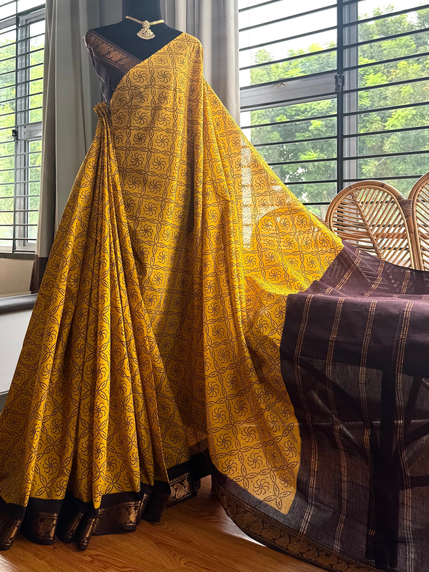 Sungudi cotton saree