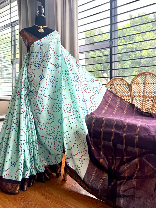 Sungudi cotton saree