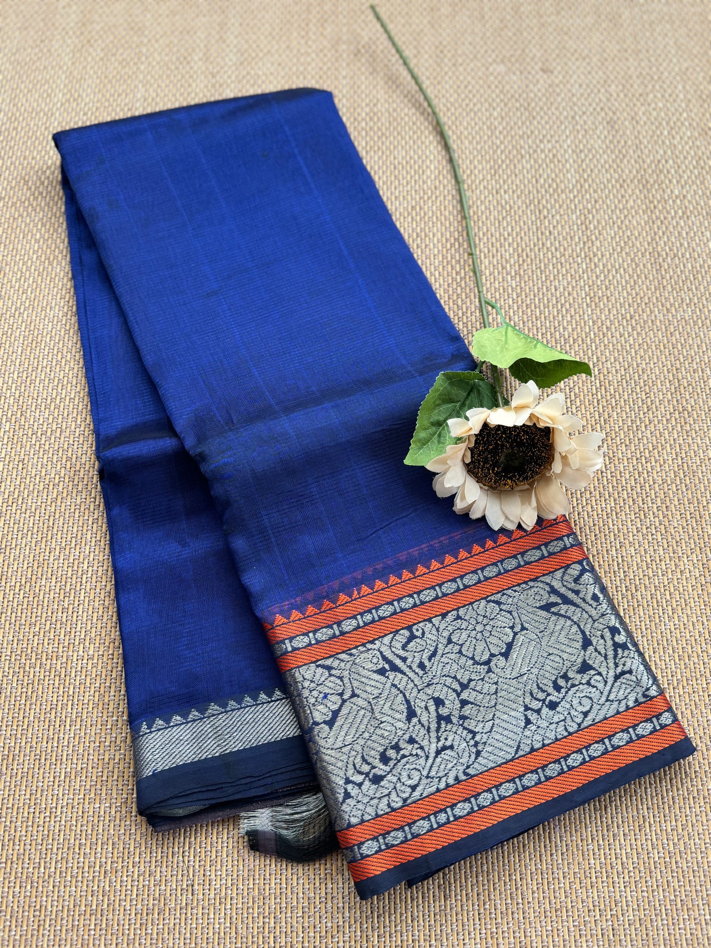 SALE !Pure Handloom Mangalagiri Semi Silk Cotton Saree