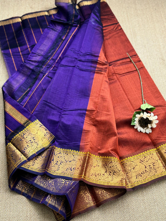 SALE !Pure Handloom Mangalagiri Semi Silk Cotton Saree