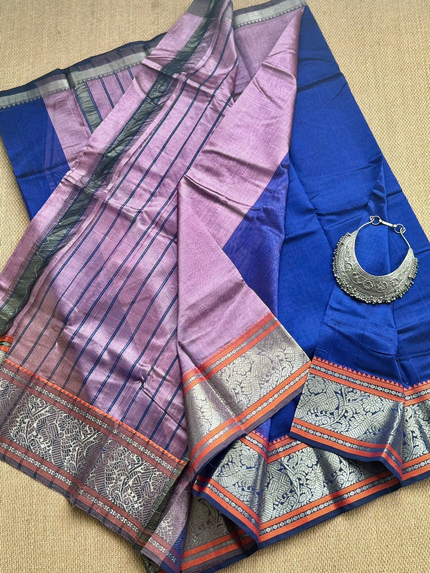 SALE !Pure Handloom Mangalagiri Semi Silk Cotton Saree