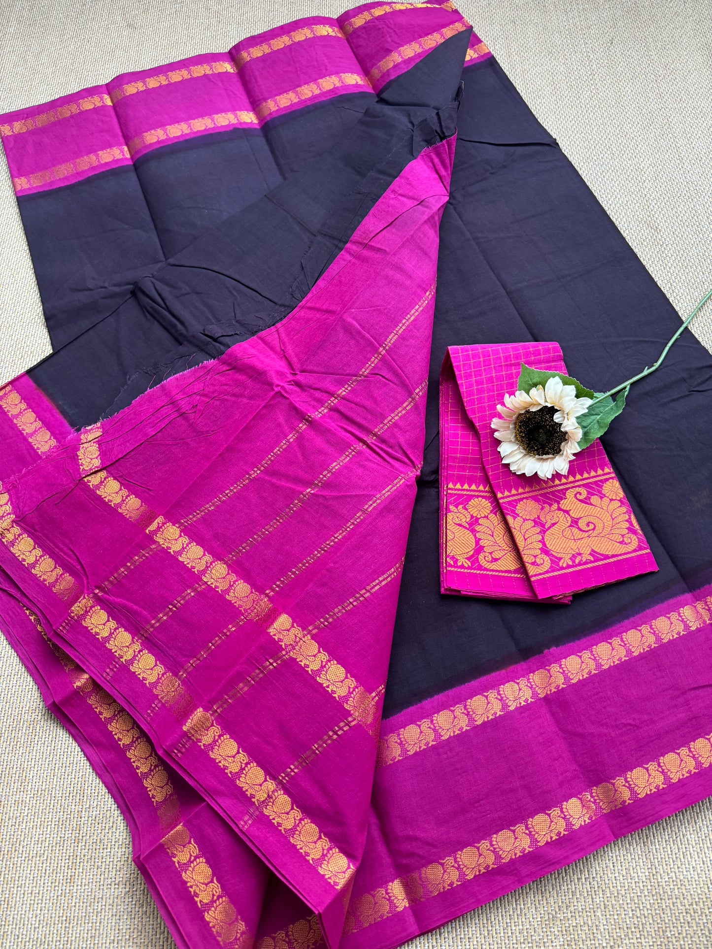 Madurai cotton saree with beautiful border