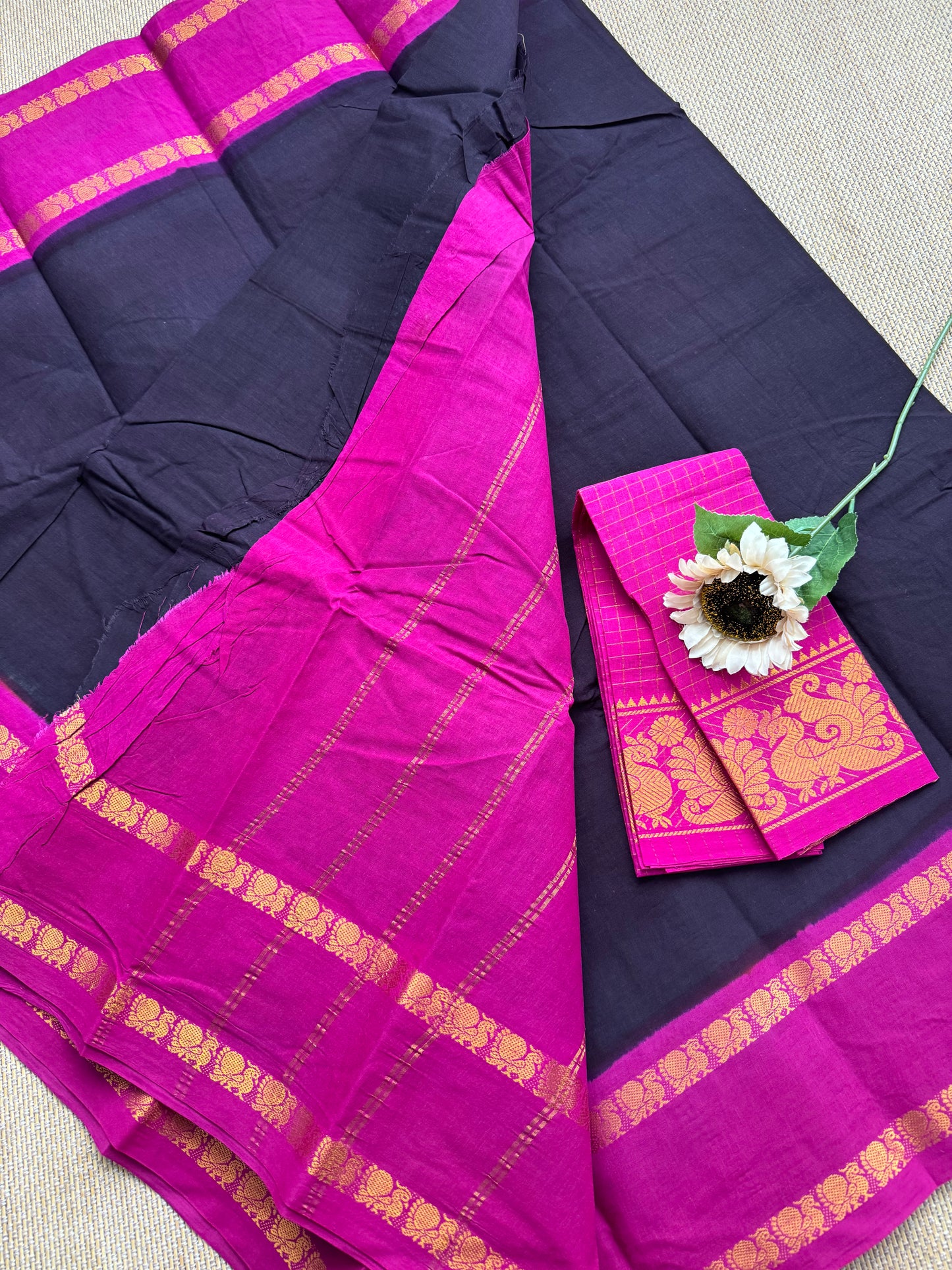 Madurai cotton saree with beautiful border