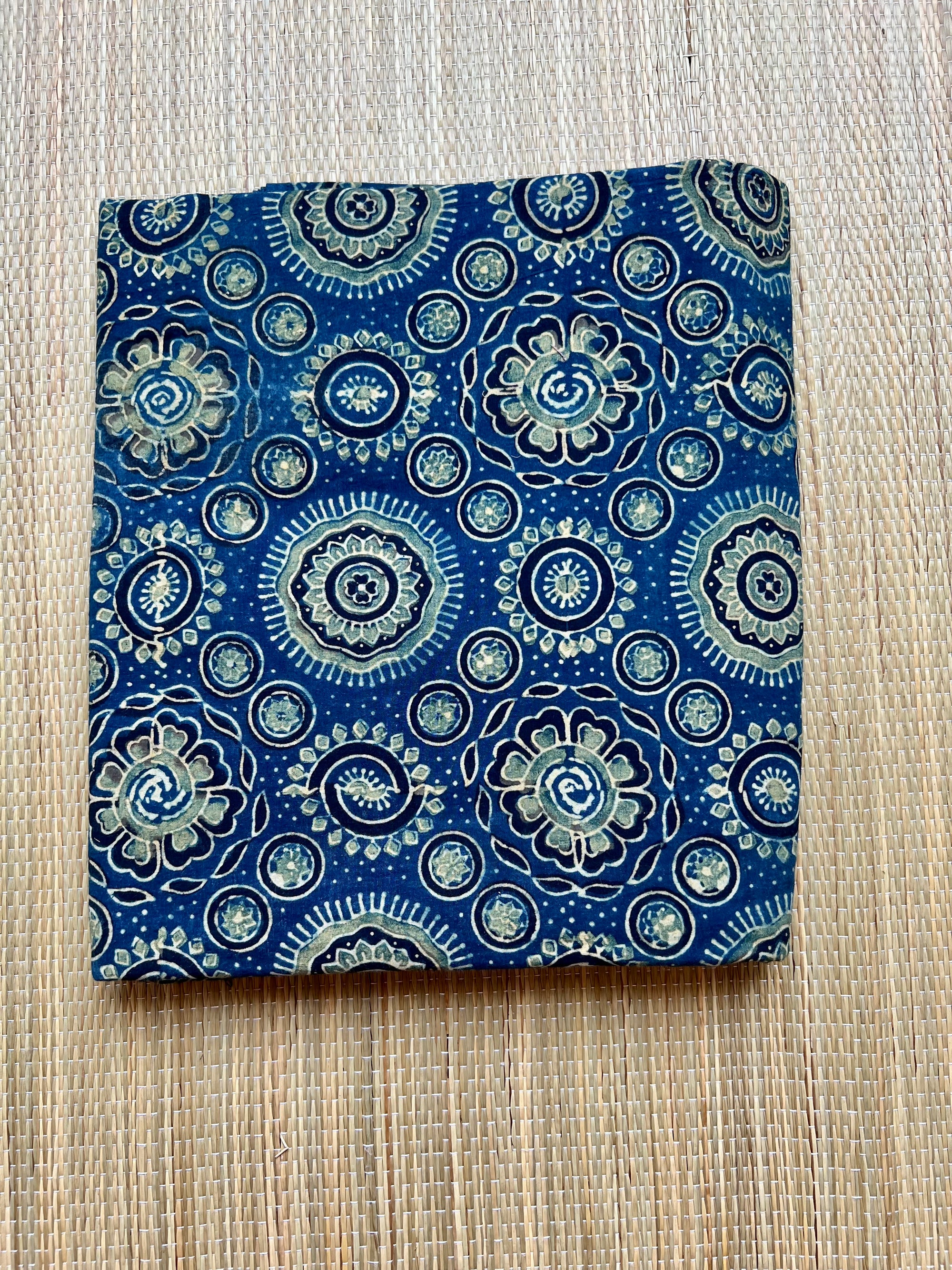Ajrakh cotton fabrics ( base colour blue   )