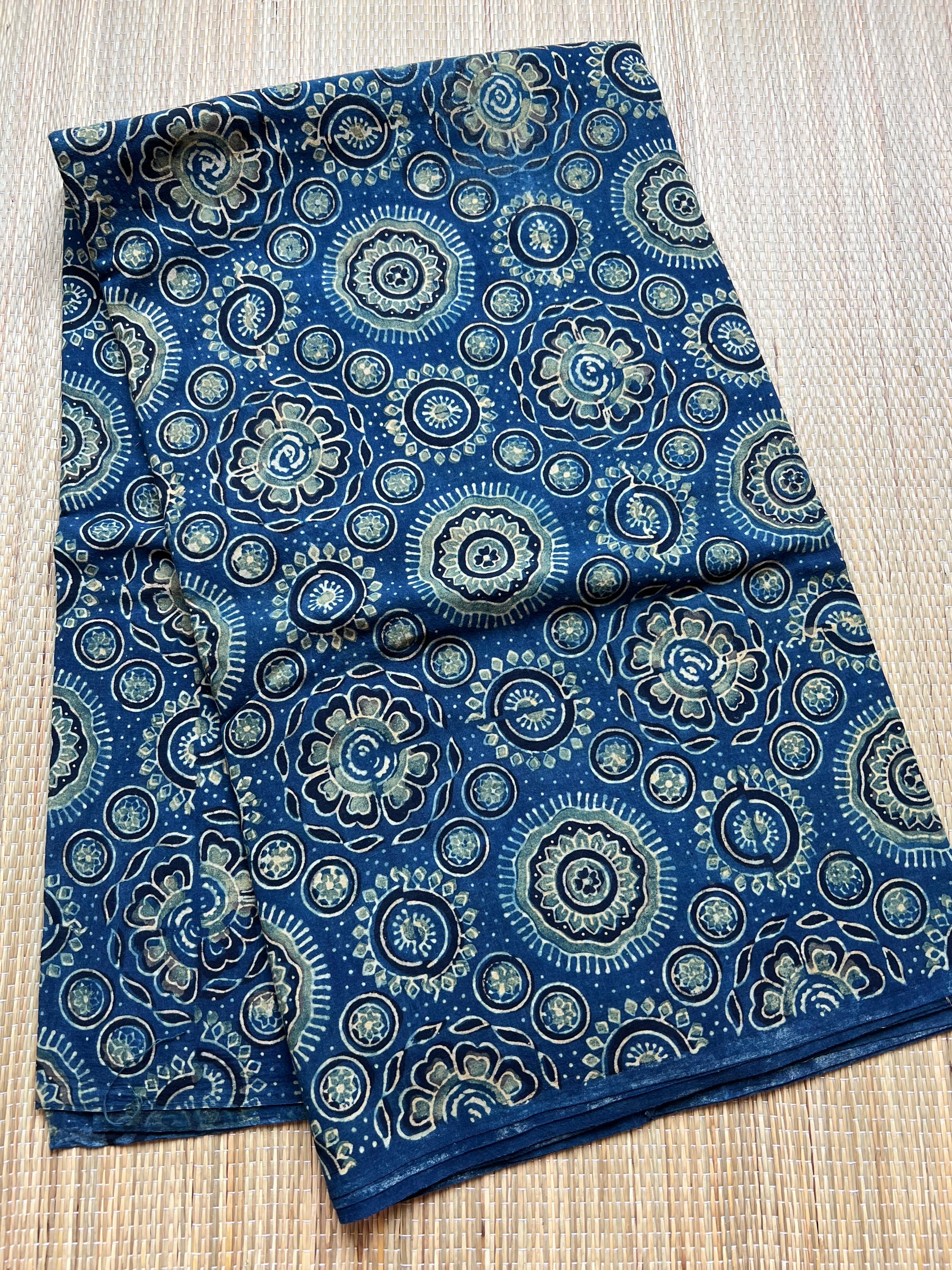 Ajrakh cotton fabrics ( base colour blue   )