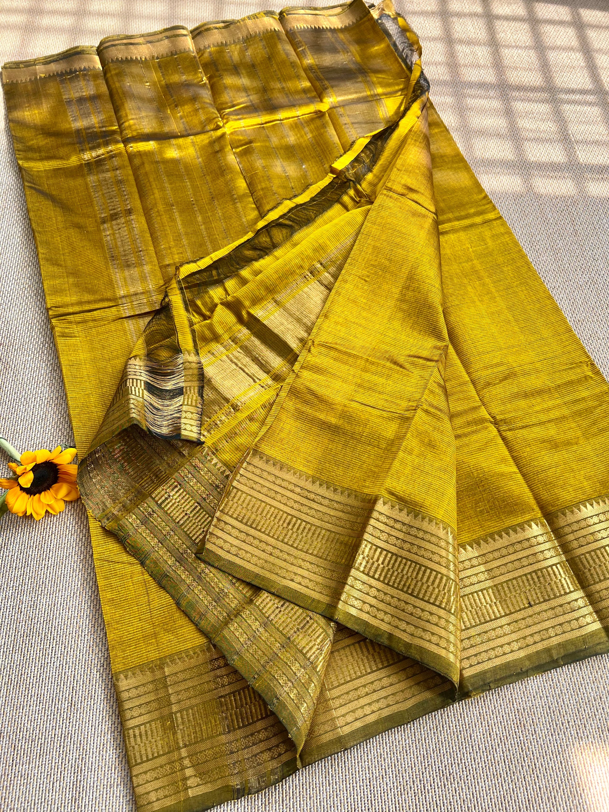 Handloom Mangalagiri pattu by cotton saree with kanchi border