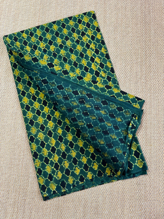 Pure Hand Block Print Ajrakh on Cotton Fabric
