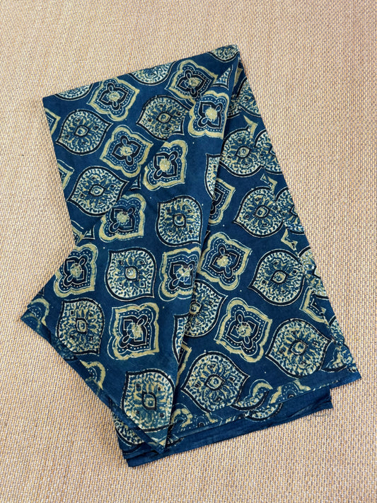 Pure Hand Block Print Ajrakh on Cotton Fabric