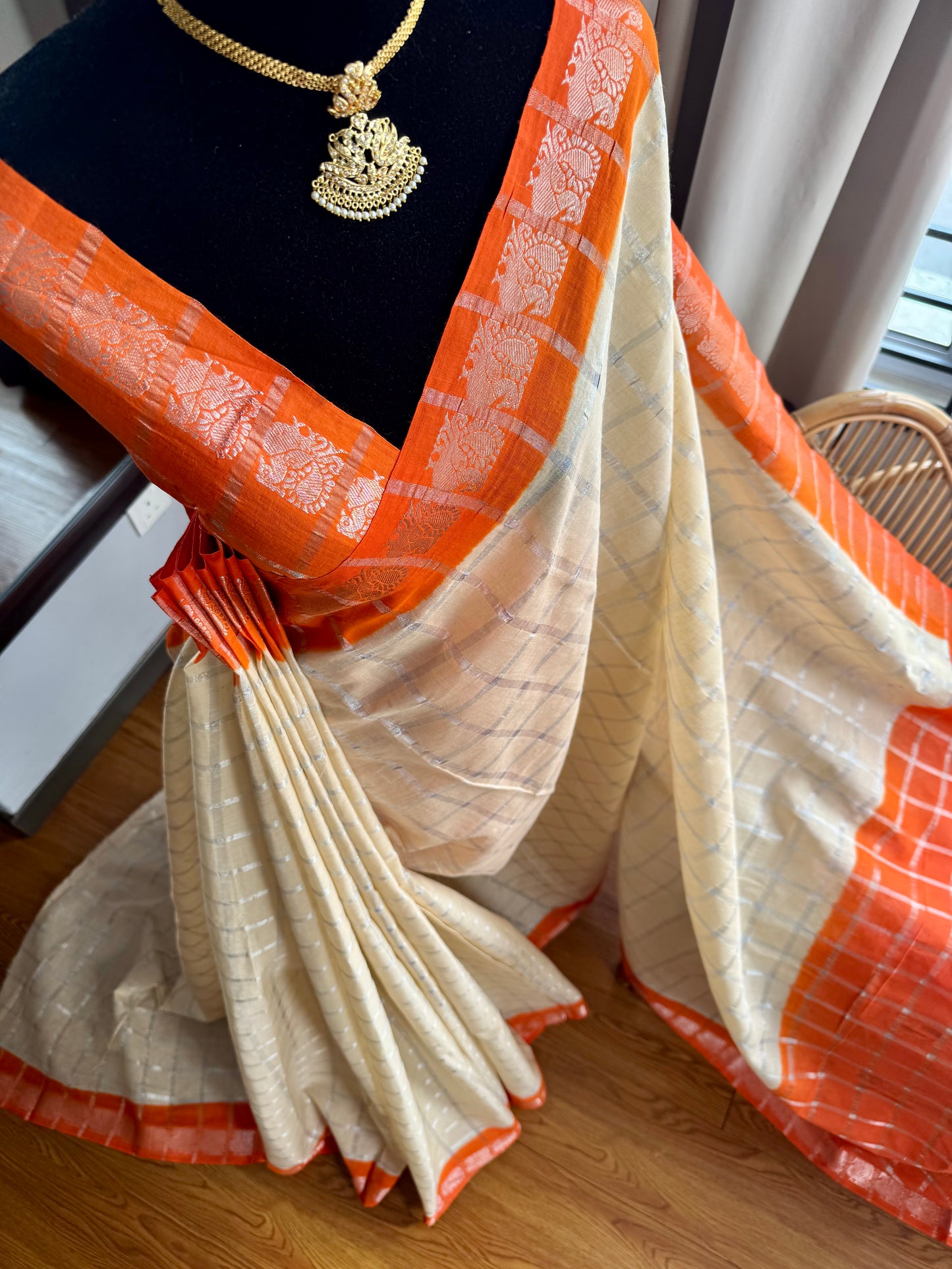 Sungudi cotton saree