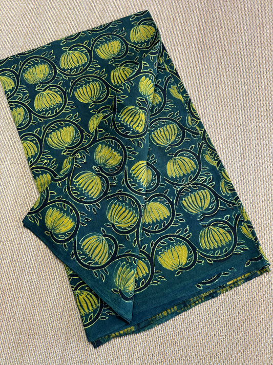 Pure Hand Block Print Ajrakh on Cotton Fabric