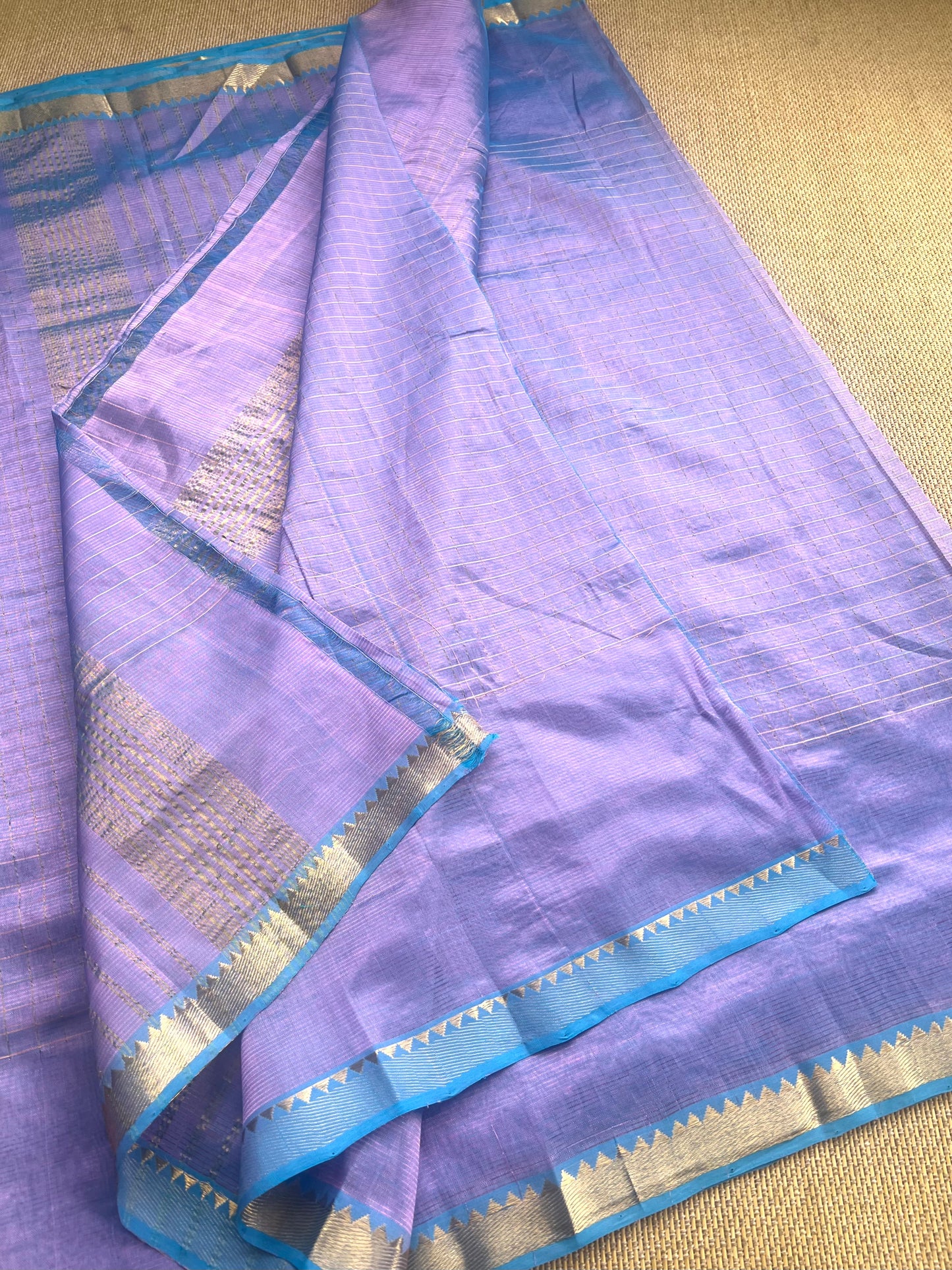 SALE !Pure Handloom Mangalagiri Semi Silk Cotton Saree