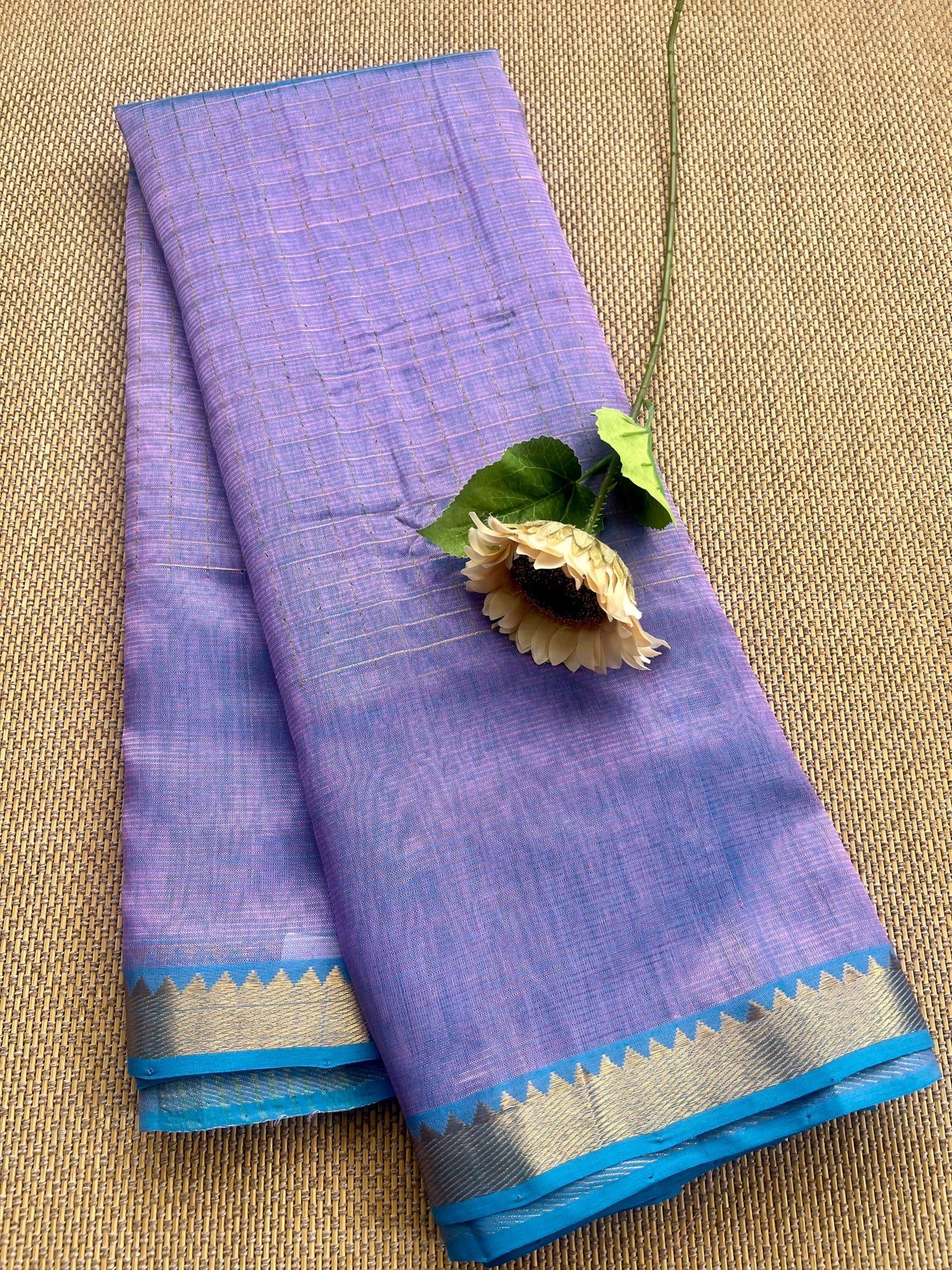 SALE !Pure Handloom Mangalagiri Semi Silk Cotton Saree