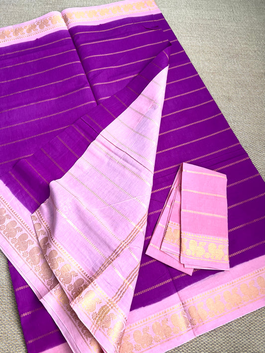 Madurai Sungudi  Velthaari saree with zari Border