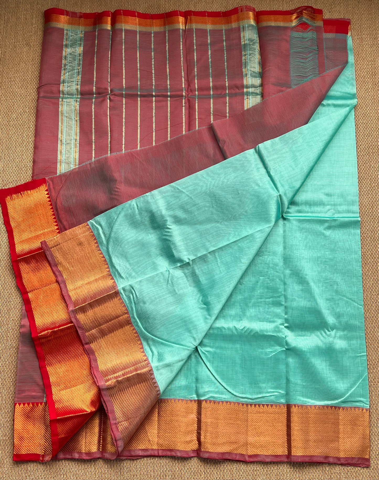 Pure Handloom Mangalagiri Semi pattu